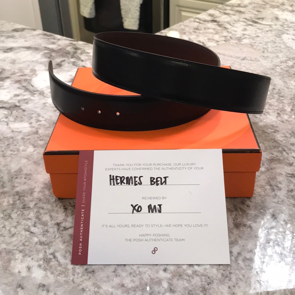 😍HERMES 42MM Reversible Black & Brown Belt Strap
